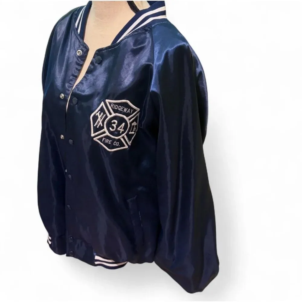Vintage Hartwell Ridgeway Fire Co. Satin Bomber Jacket – Size XXL